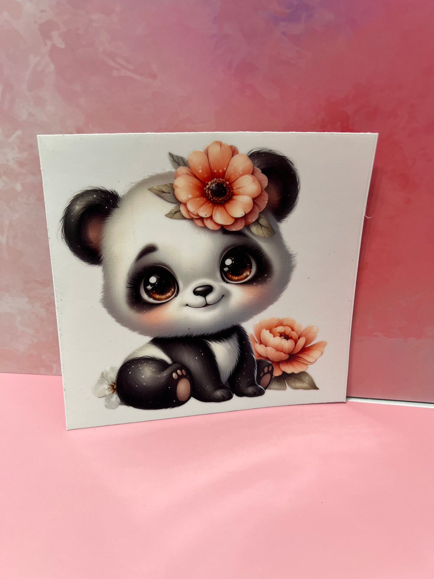 #163 panda with flower