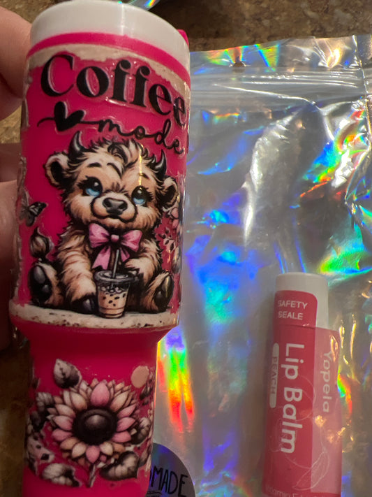 Cow coffee pink