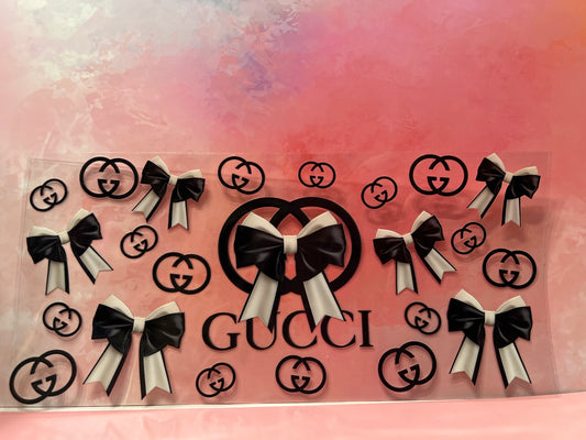 #677 Gucci black & white bows