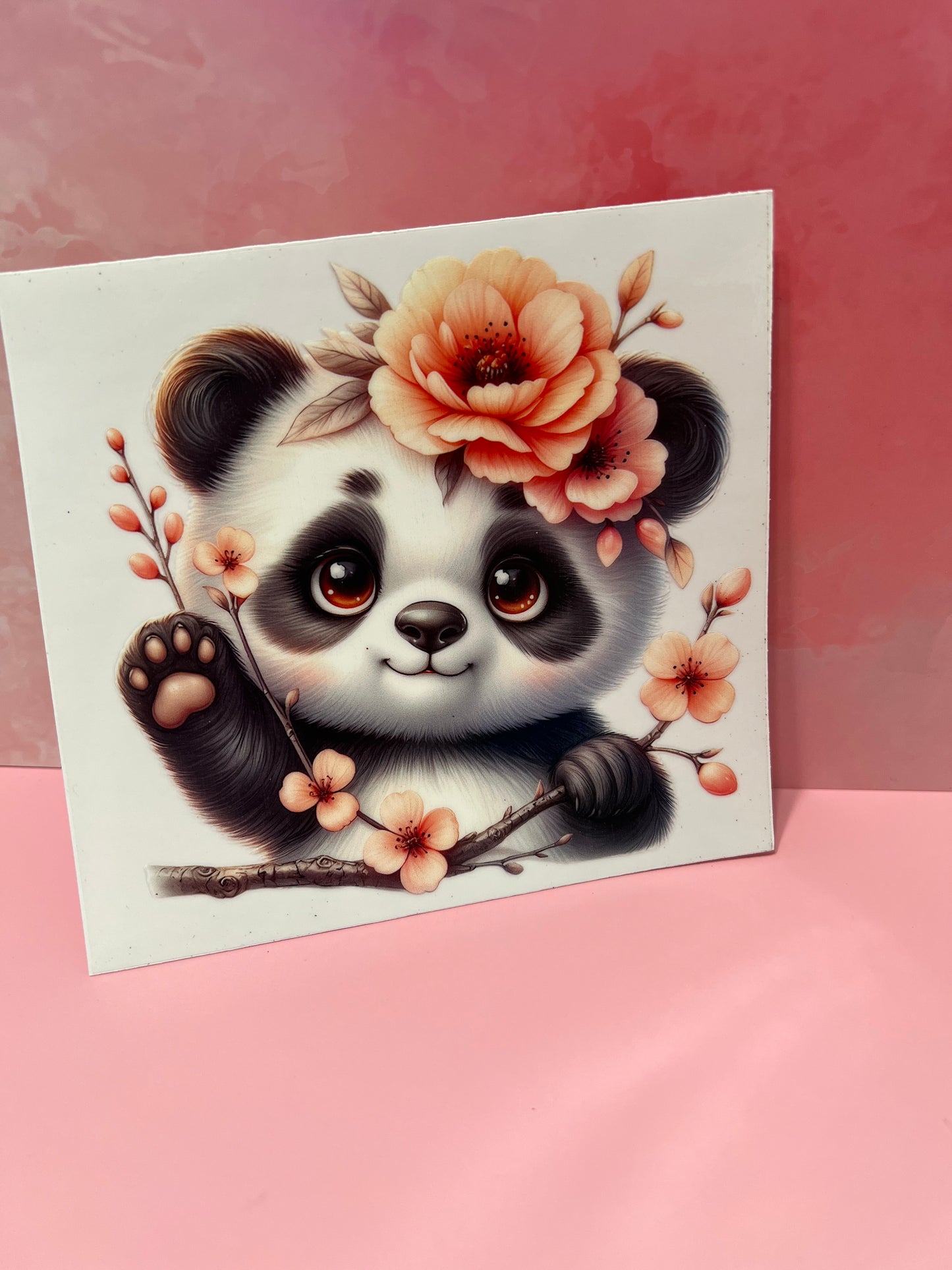 #160 Panda with flower