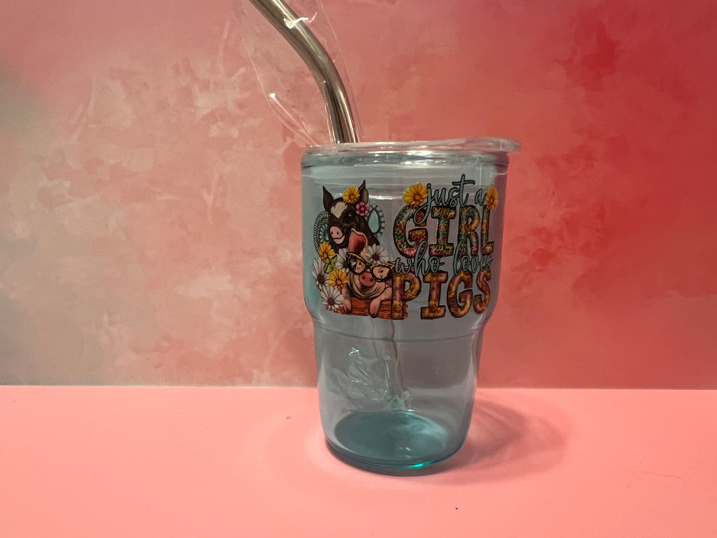 Colored 3oz glass shot glasses