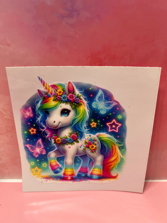 #625 unicorn rainbow and butterflies