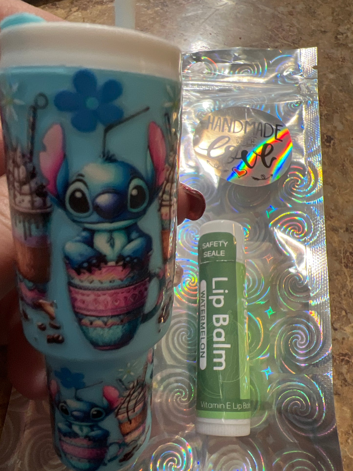 Stitch ice cream sundaes light blue