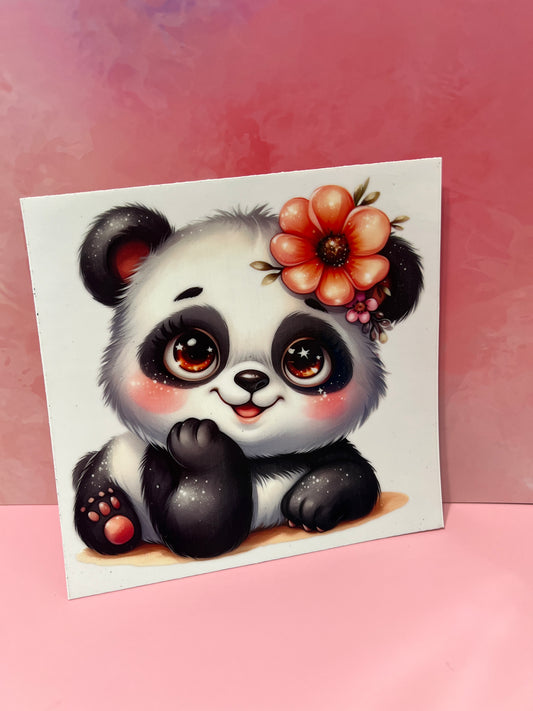 #161 panda with flower