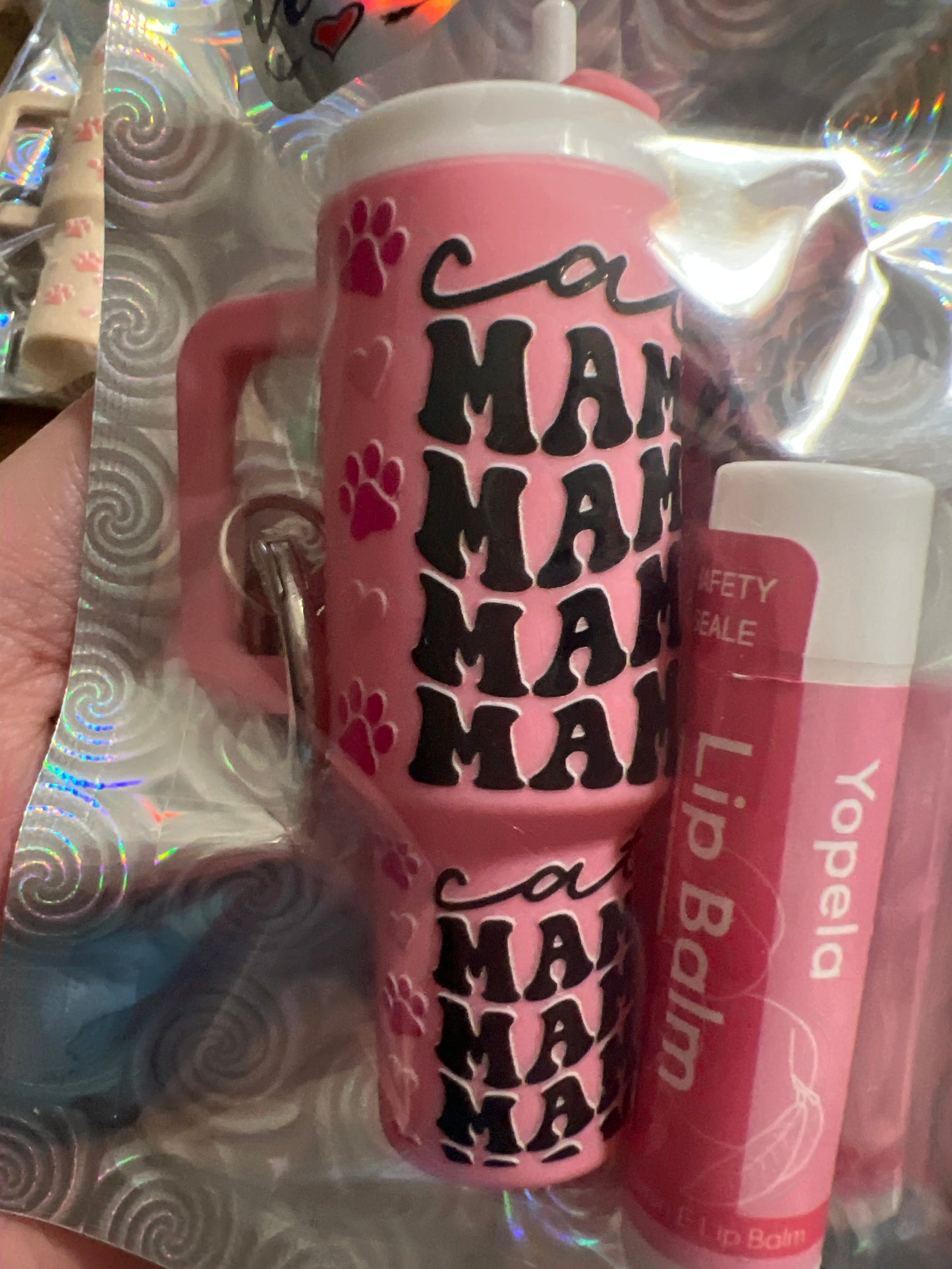 Cat Mama pink tumbler