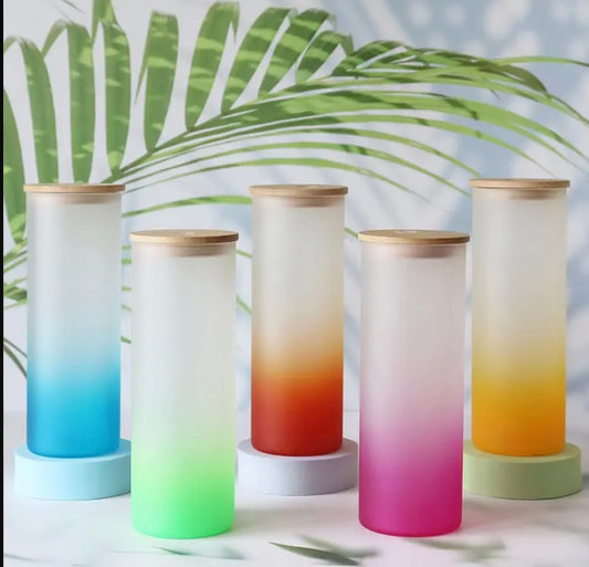 25 Oz Gradient Colored Glass Tumblers