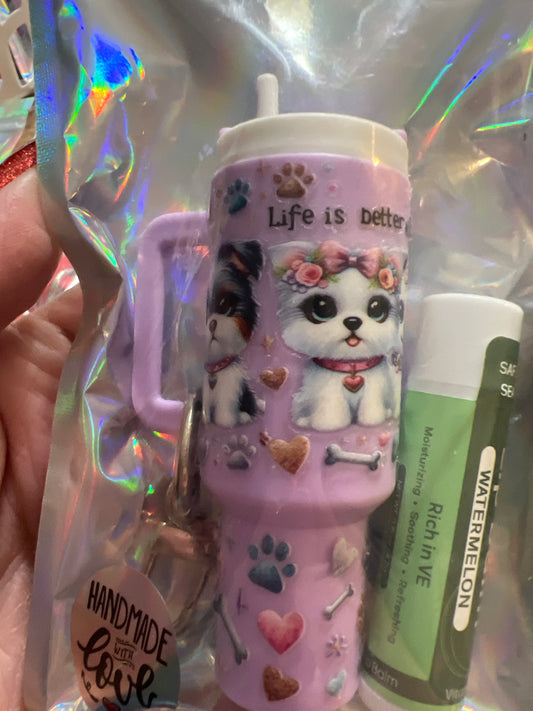 Life is better with dogs light purple