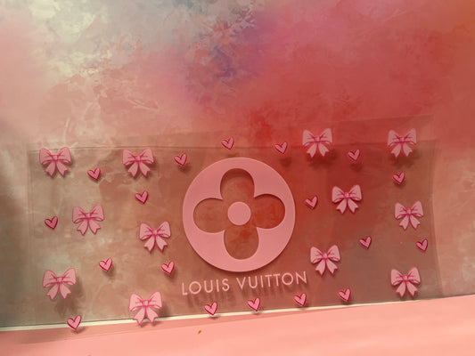 #650 Louis Vuitton pink bow and hearts