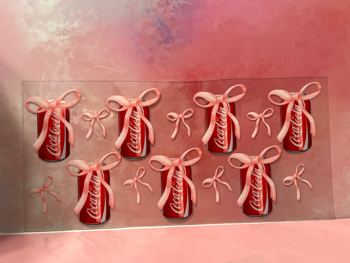 #718 Coke cola pink bows
