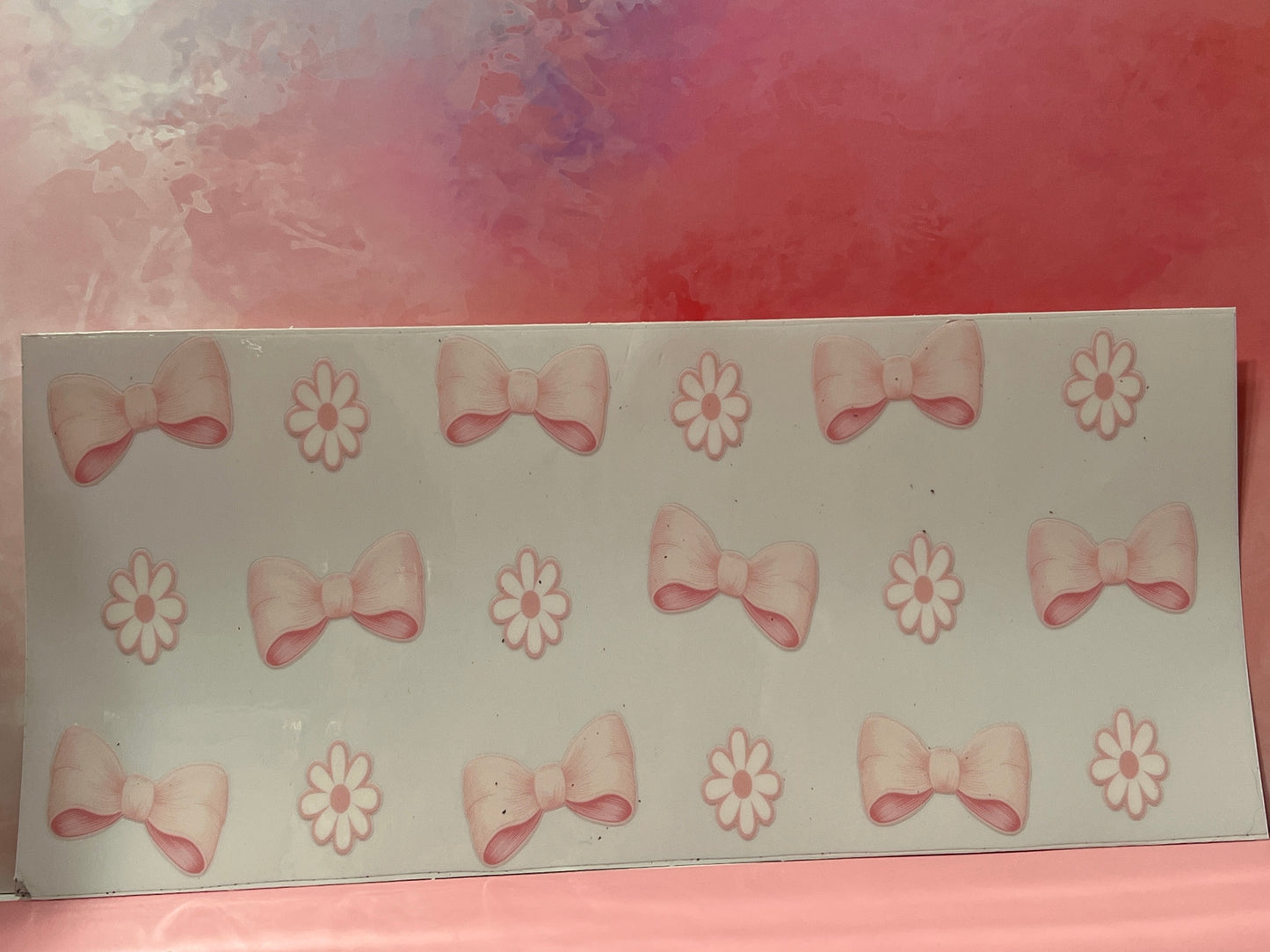 #694 pink bow and flowers