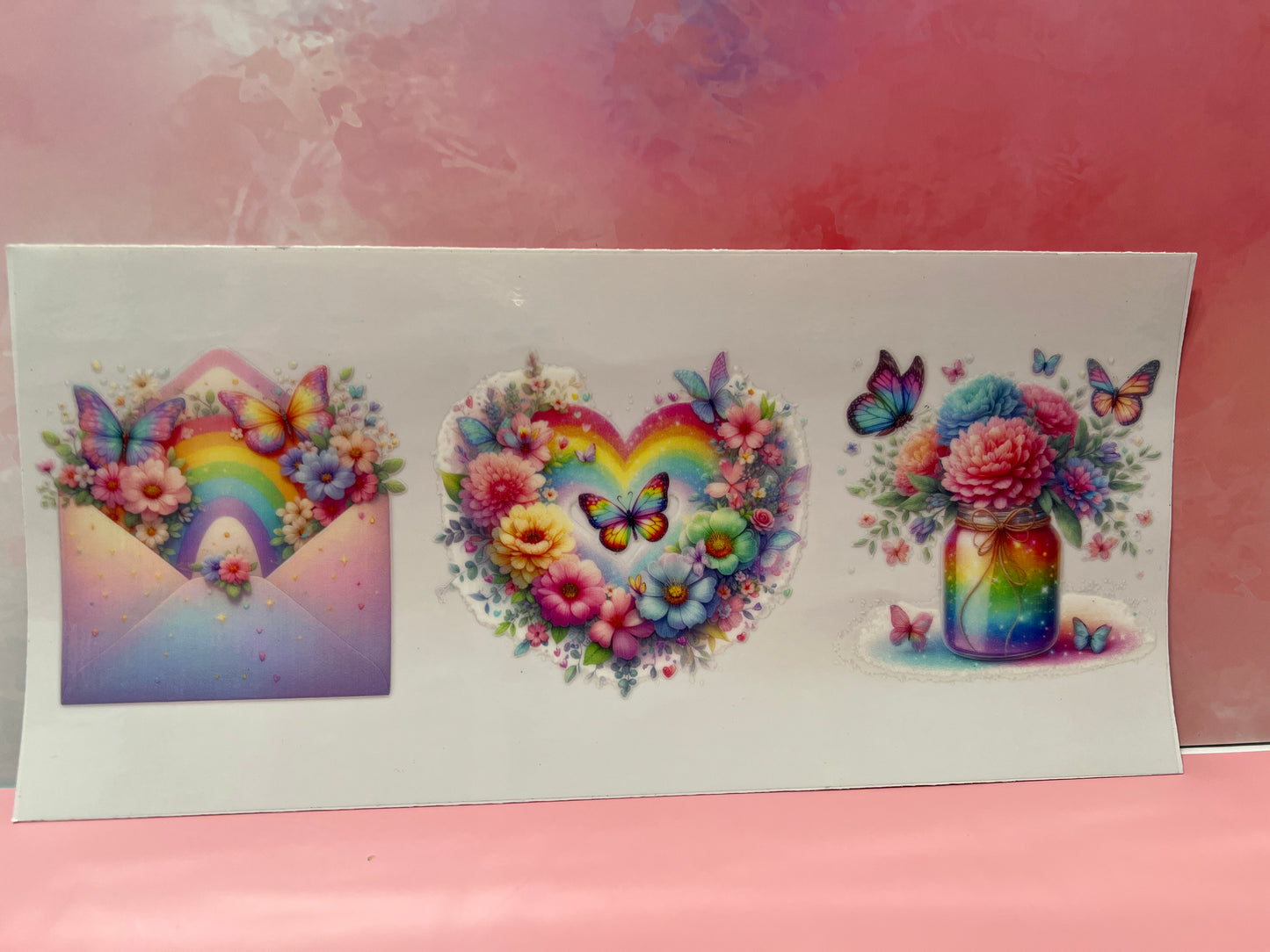 #083 pastel butterflies and flowers