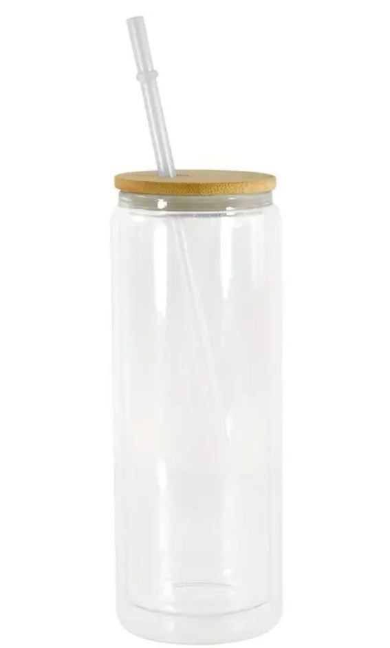 25 OZ glass Snowglobe tumbler