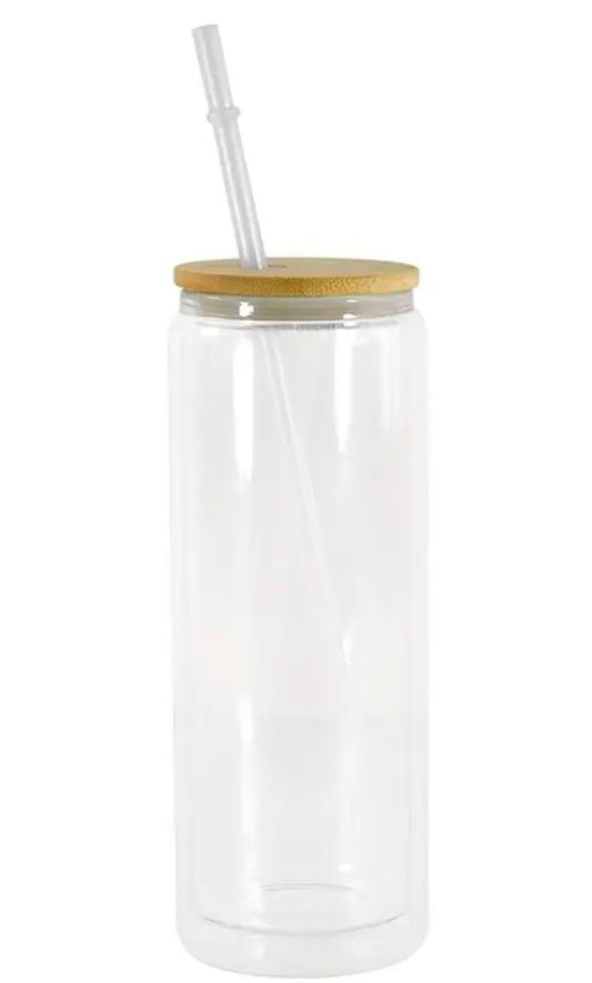 25 OZ glass Snowglobe tumbler