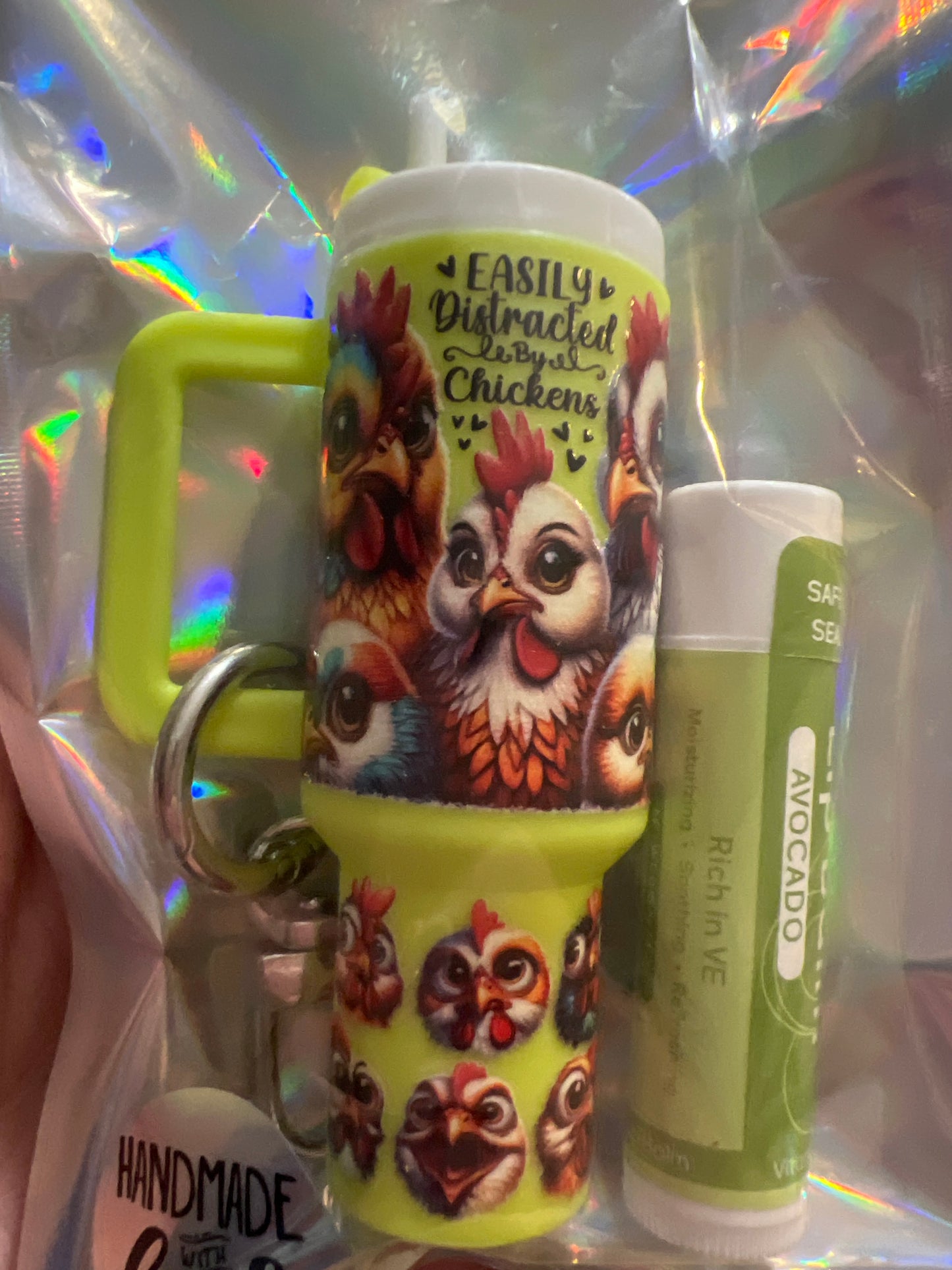 Easily distracted by chickens neon yellow