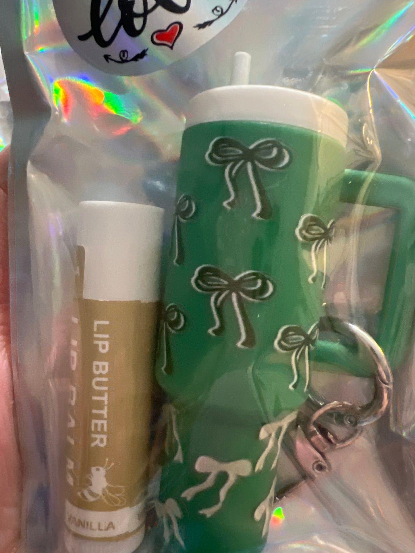 Green bows green tumbler
