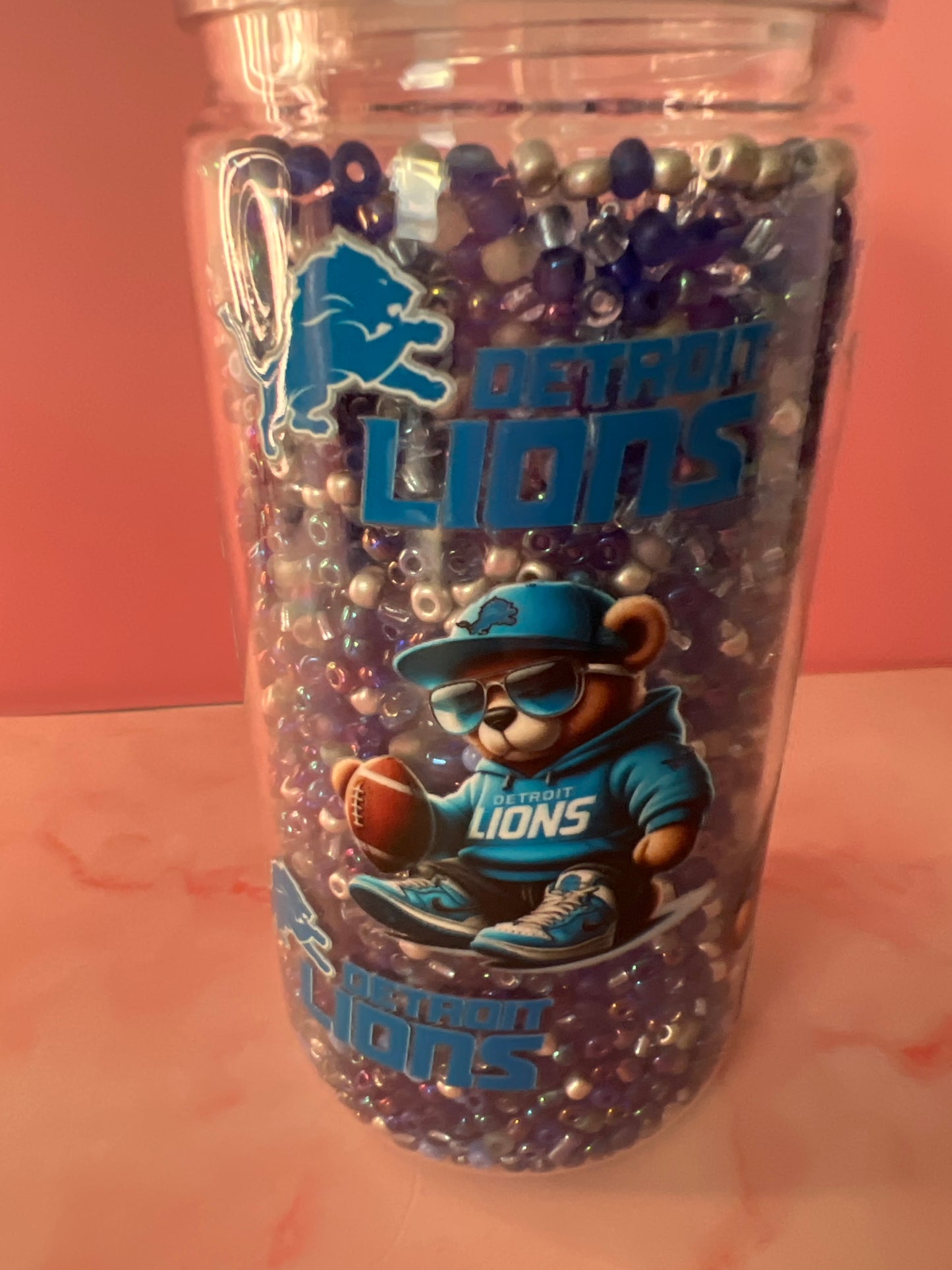 16 oz acrylic Detroit Lions Bear tumbler