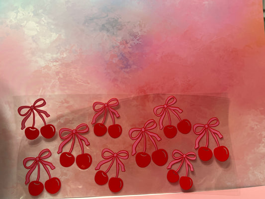 #702 pink bow cherries