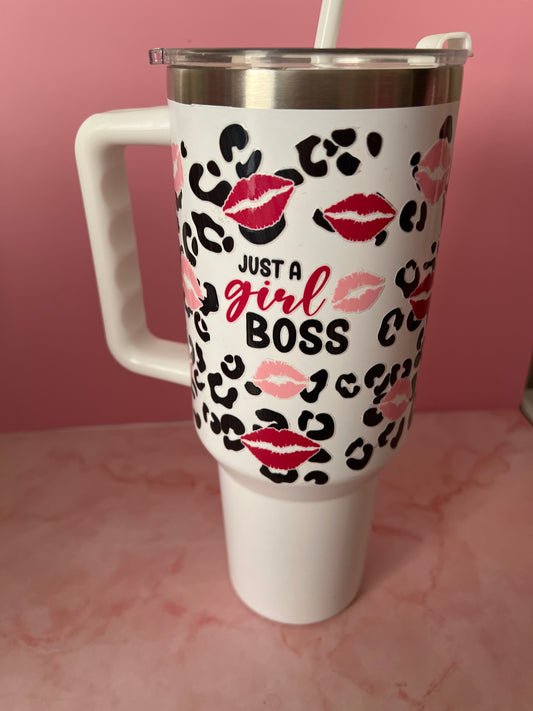 40 oz insulated tumbler Girl Boss