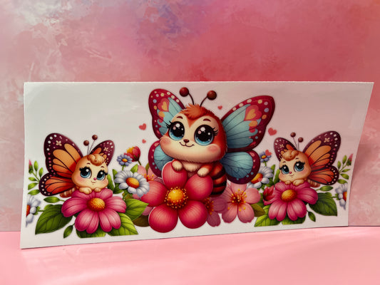 #125 Bee with reddish pink flowers