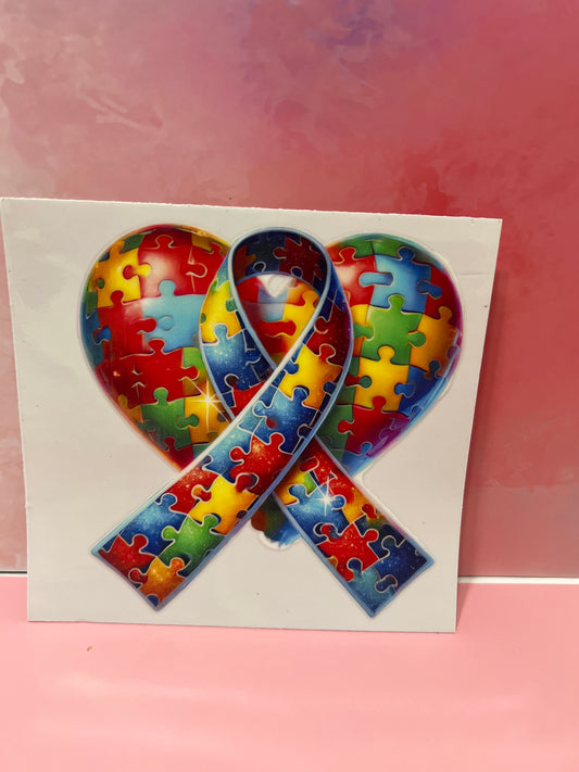 #194 Autism heart ribbon