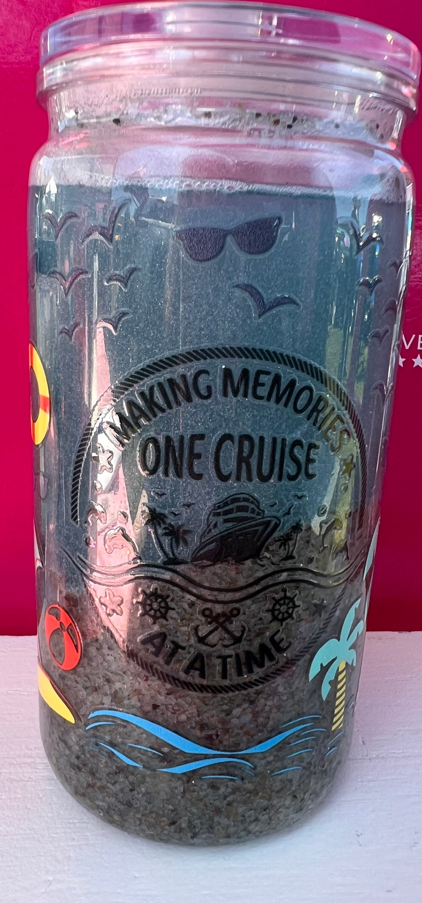 16oz beach cruise themed acrylic tumbler