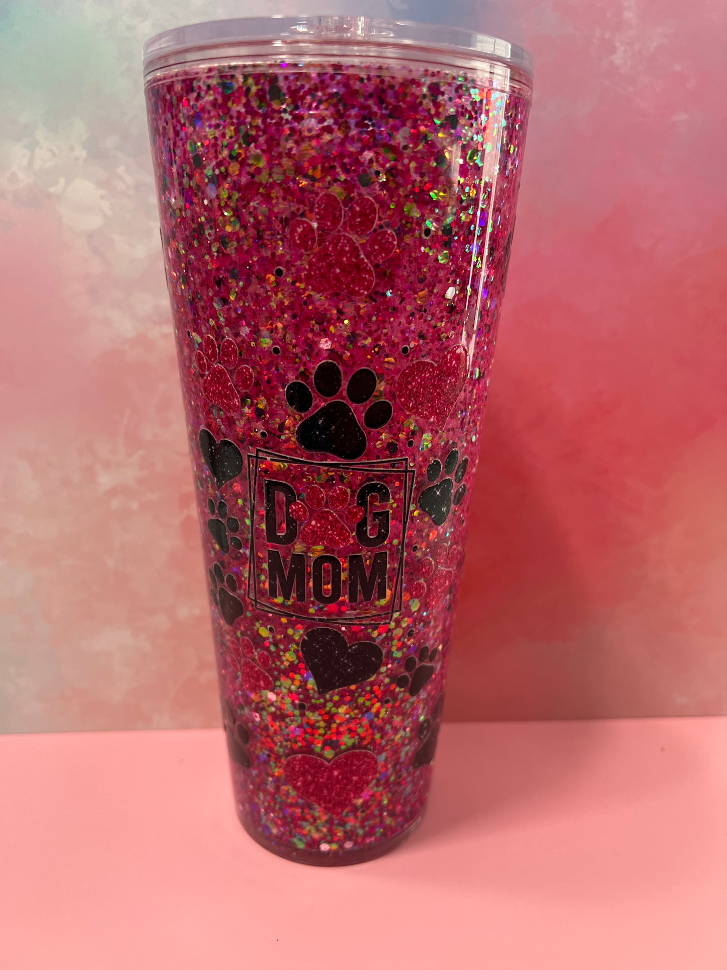 Dog Mom 24 oz Snowglobe tumbler