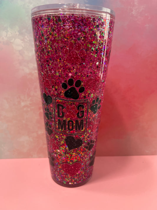 Dog Mom 24 oz Snowglobe tumbler