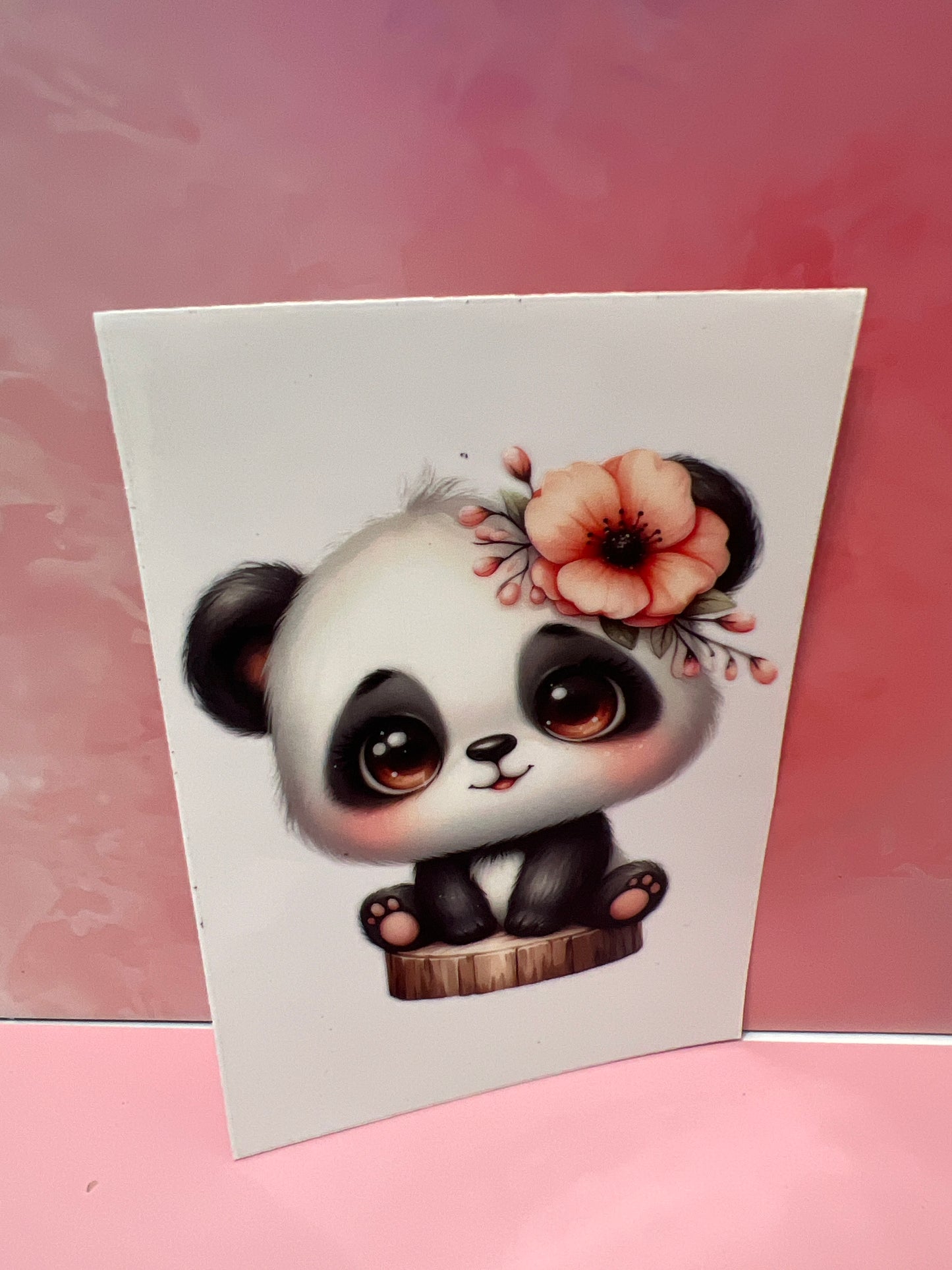 #156 panda with flower