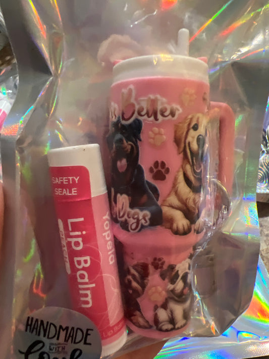 Life is better with dogs pink