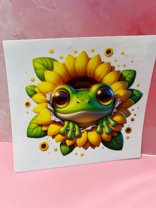 #143 frog sunflower