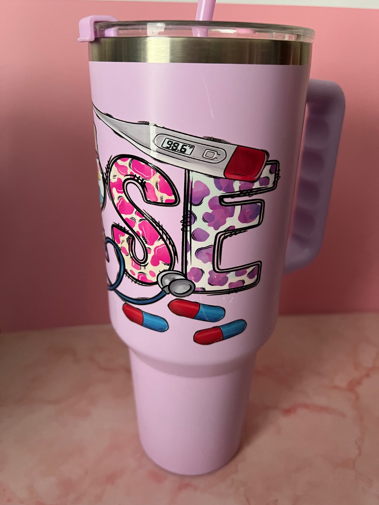 40 oz insulated Nurse tumbler