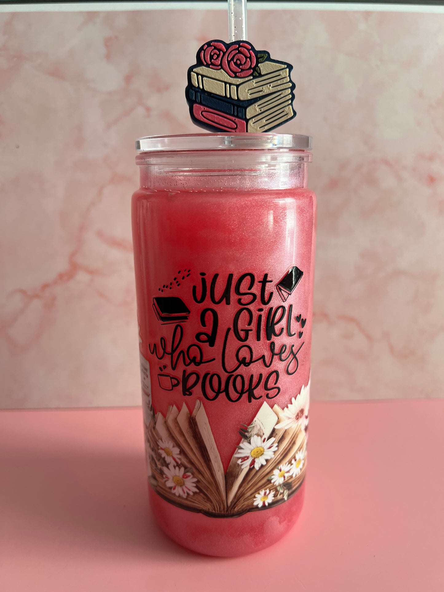 20 oz Acrylic tumbler with Book topper