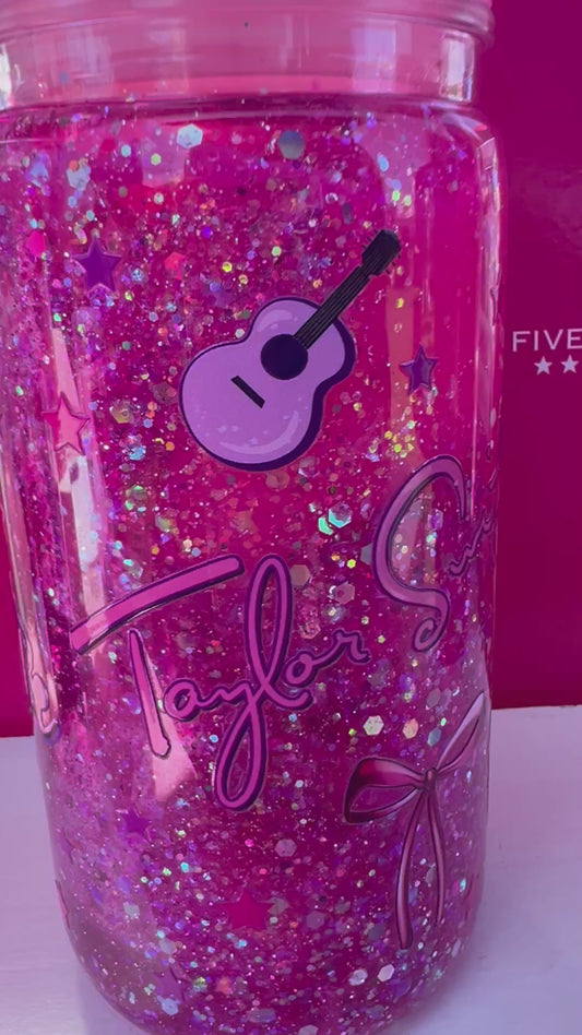 16 oz acrylic lava filled tumbler with Taylor Swift decal