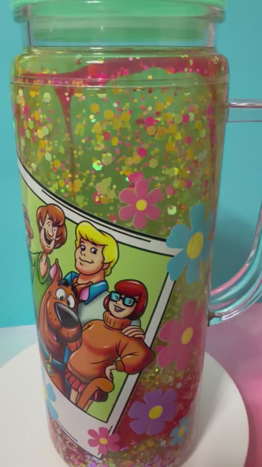 20 oz Scooby Doo lava snow globe tumbler with handle